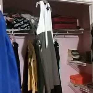 Ruffled dress. Pencil skirted.